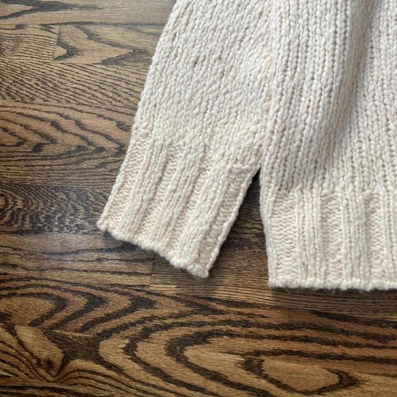 Pastel baby pink oversized J. Crew turtleneck sweater textured yarn new - Picture 2 of 8